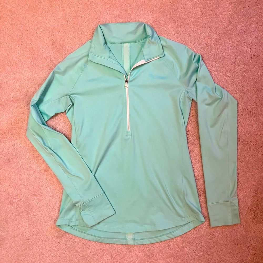 Under armour Women's Aqua colored Long Sleeve  1/4 zip shirt